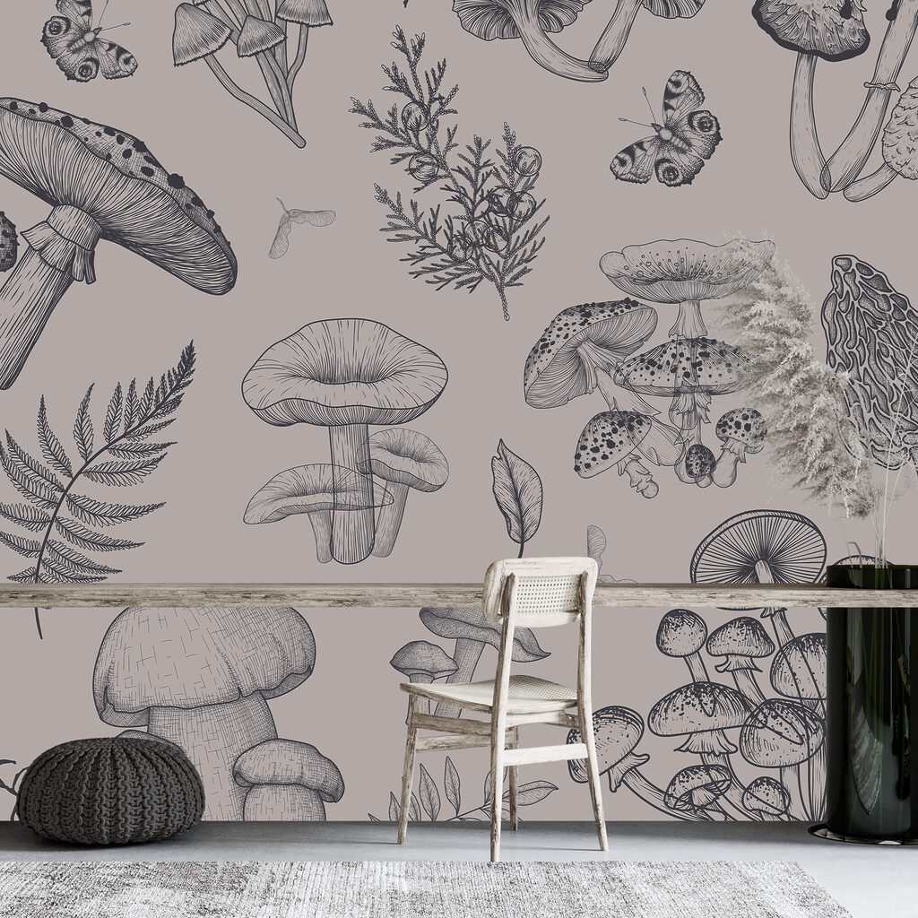 Cogumelos em linhas finas — interior 2