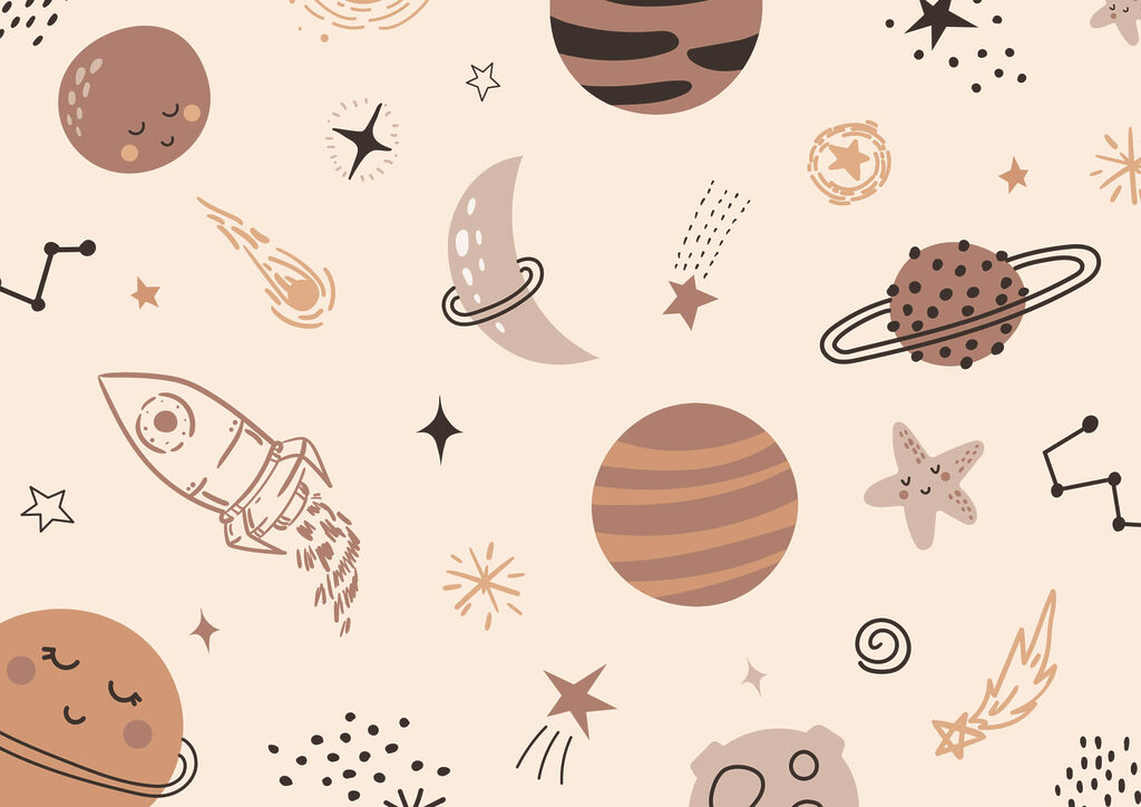 Planetas com caras — design completo