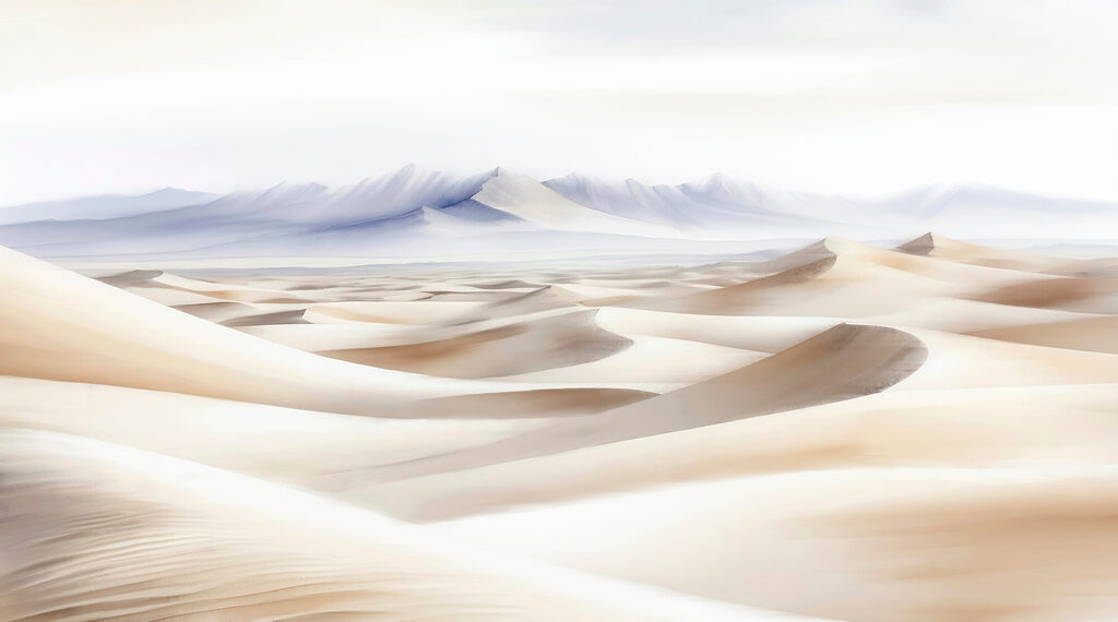 Dunas diante das montanhas — design completo