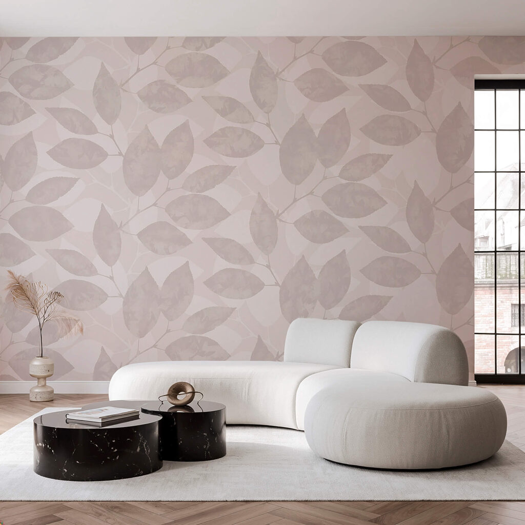 Folhas em padrão suave — interior 1