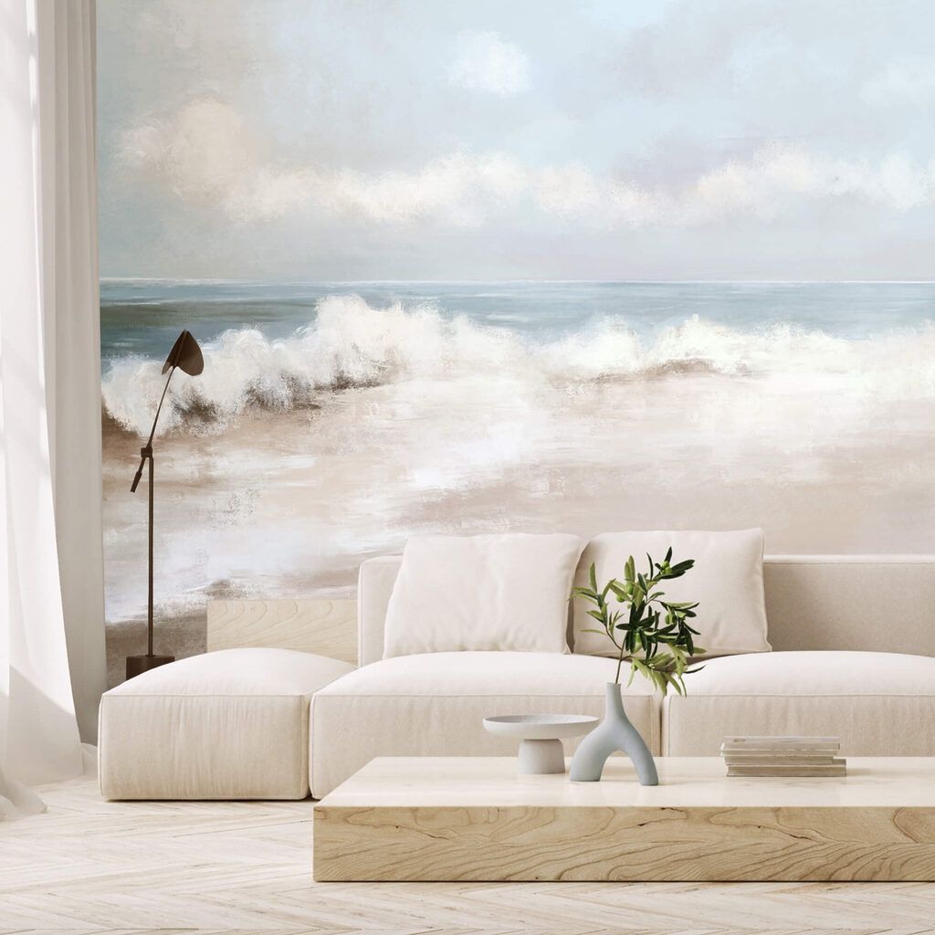 Ondas sobre a areia num interior