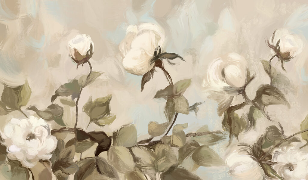 Rosas em fundo claro — design completo
