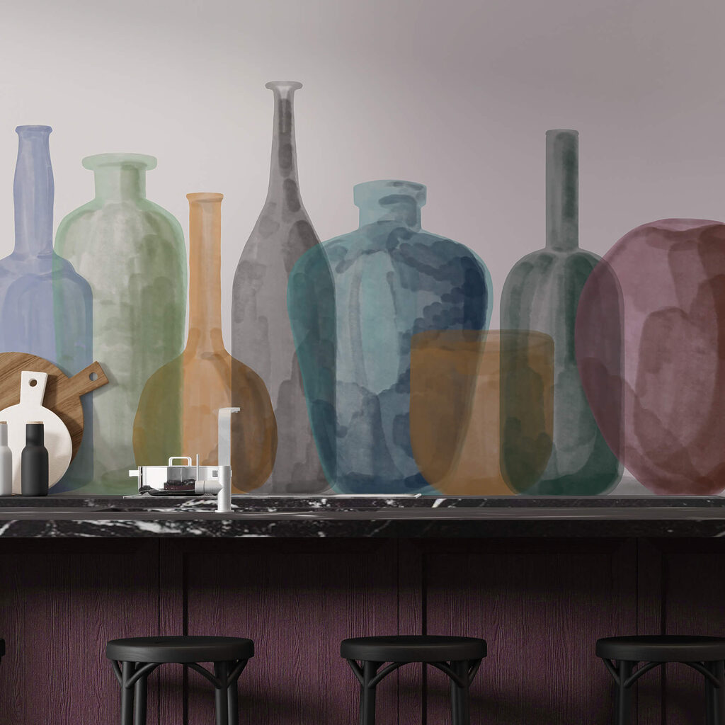 Garrafas e vasos — interior 1