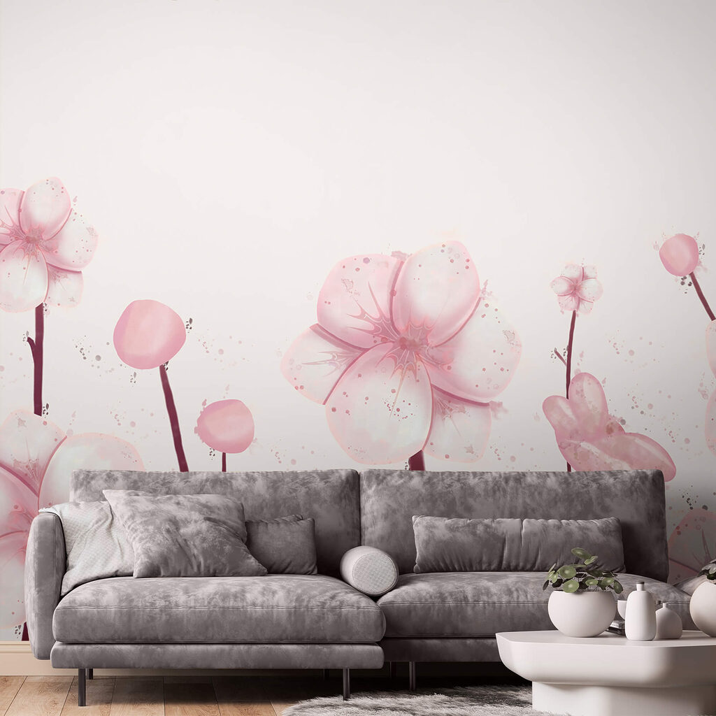 Flores lilás na base — interior 2