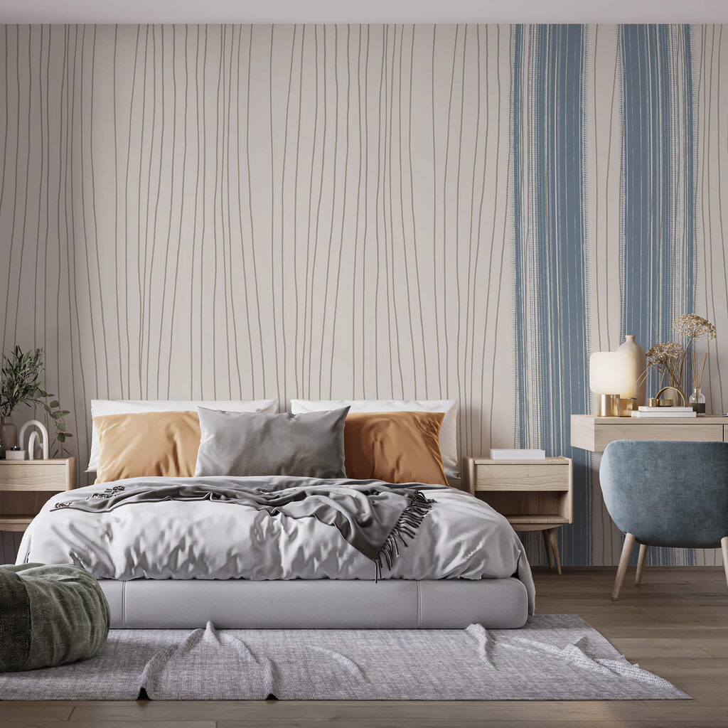 Riscas finas em azul — interior 1