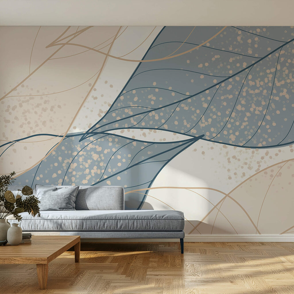 Folhas azuis com pontos — interior 1