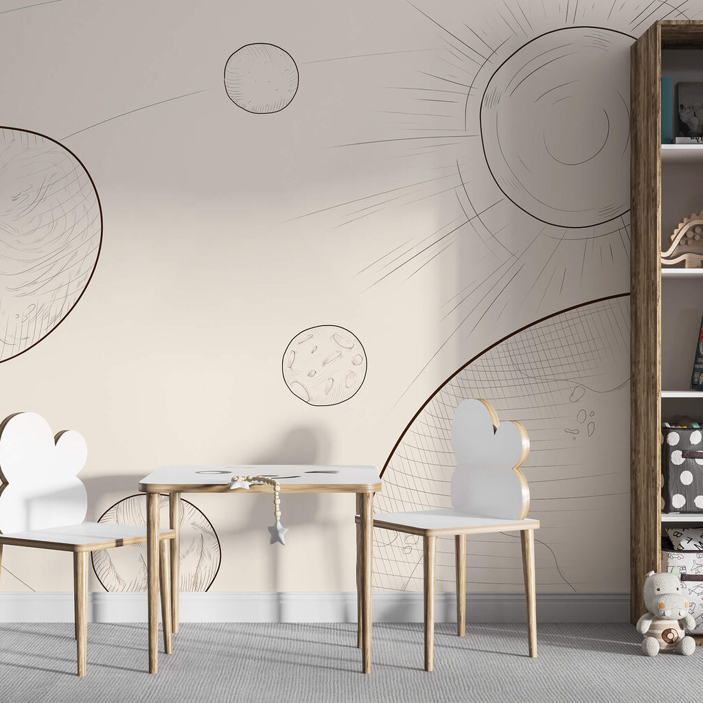 Planetas em traço fino — interior 1