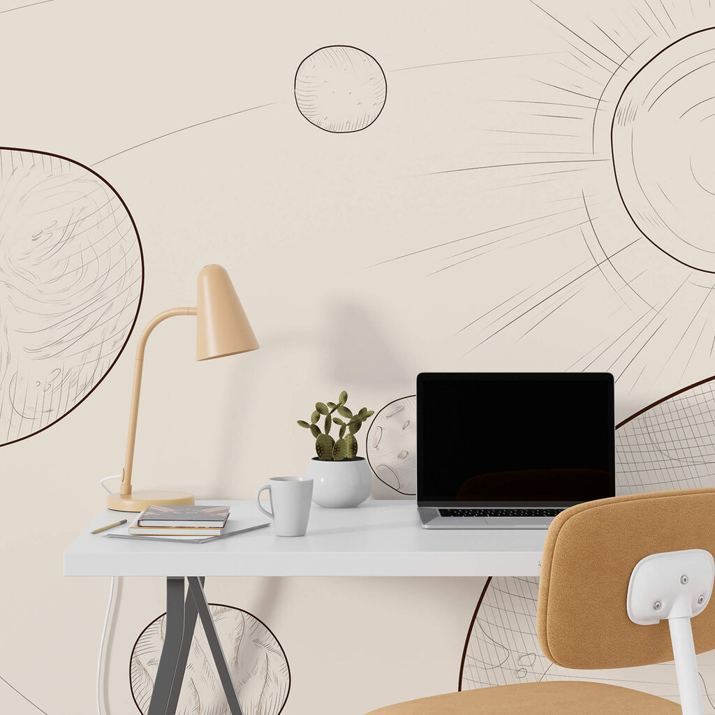 Planetas em traço fino — interior 2