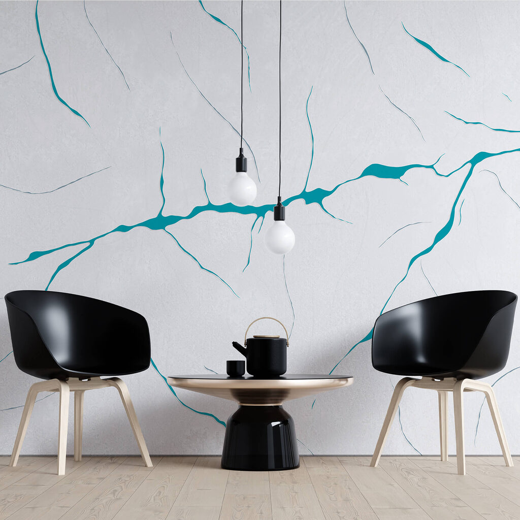 Veios finos com cor num interior