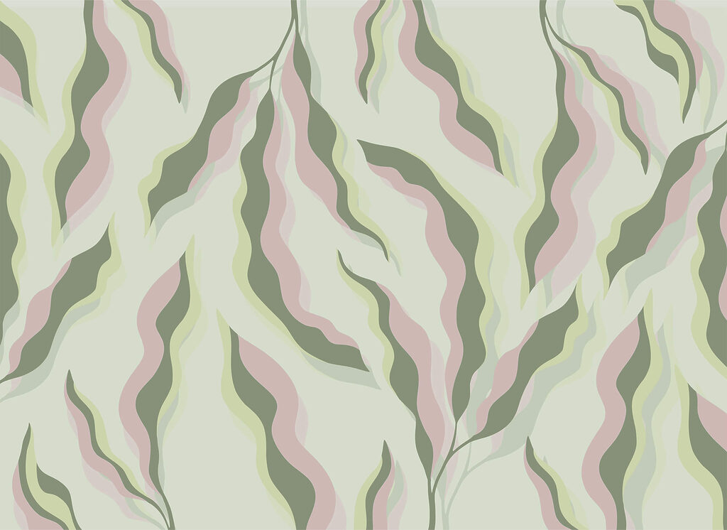 Folhas onduladas em pastel — design completo