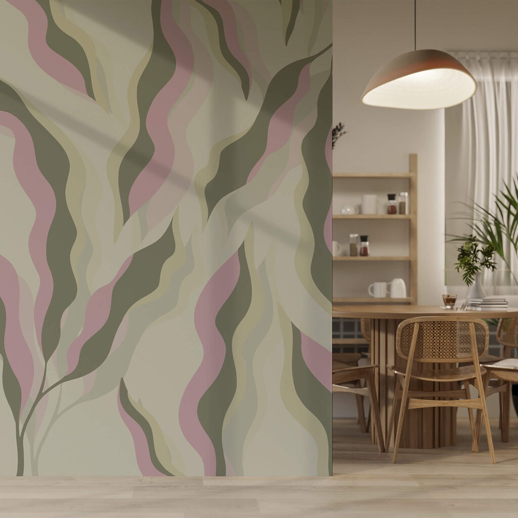 Folhas onduladas em pastel — interior 1