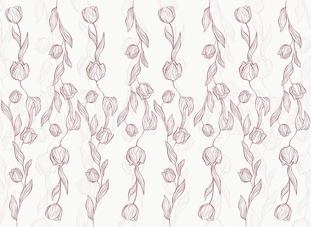 Tulipas em contornos delicados — design completo