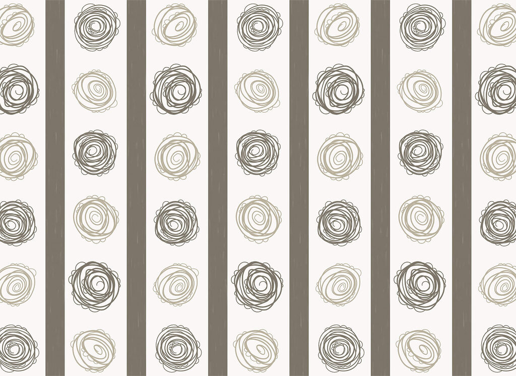Espirais entre riscas retas — design completo