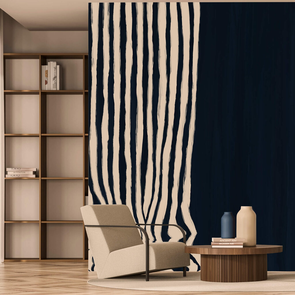 Riscas brancas em dobras — interior 3