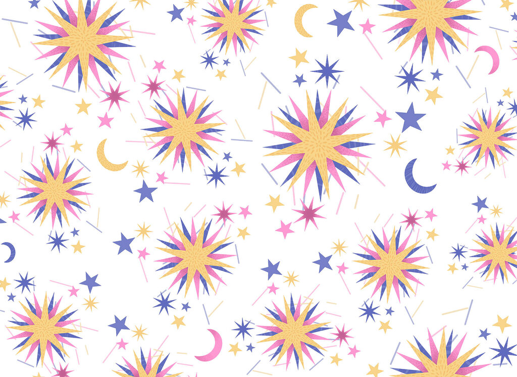 Estrelas coloridas — design completo