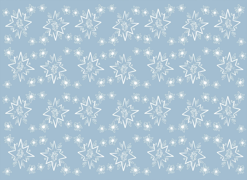 Estrelas brancas em azul — design completo