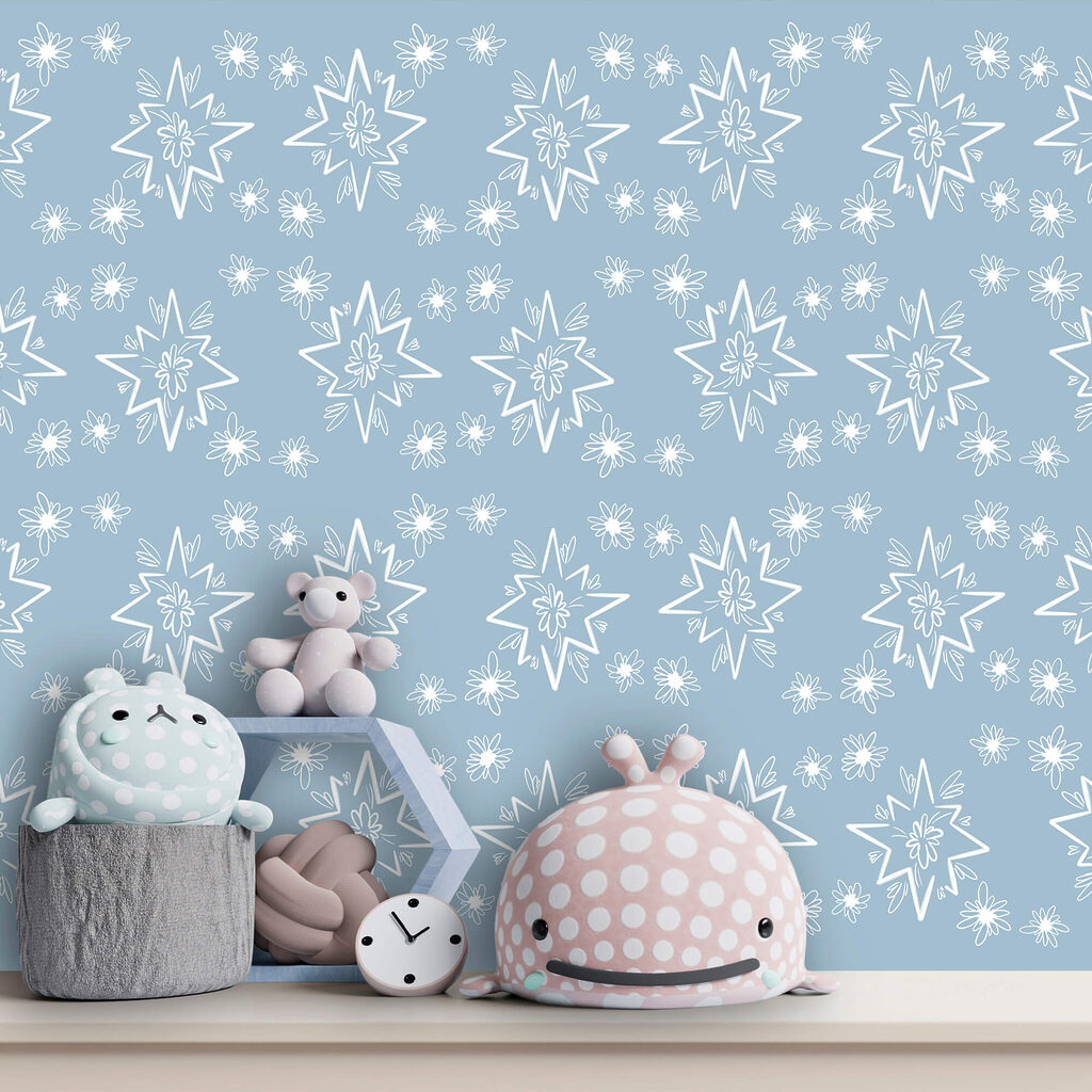 Estrelas brancas em azul — interior 1