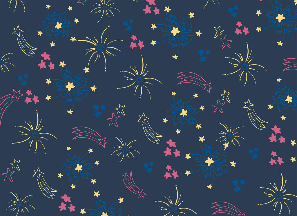Estrelas com rastos — design completo