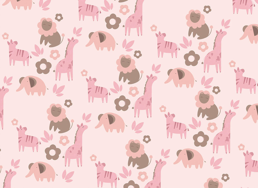 Pequenos animais entre flores — design completo