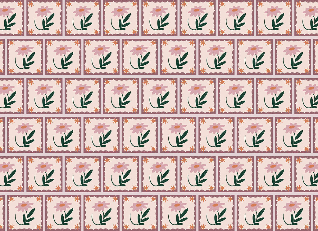 Flores como selos — design completo