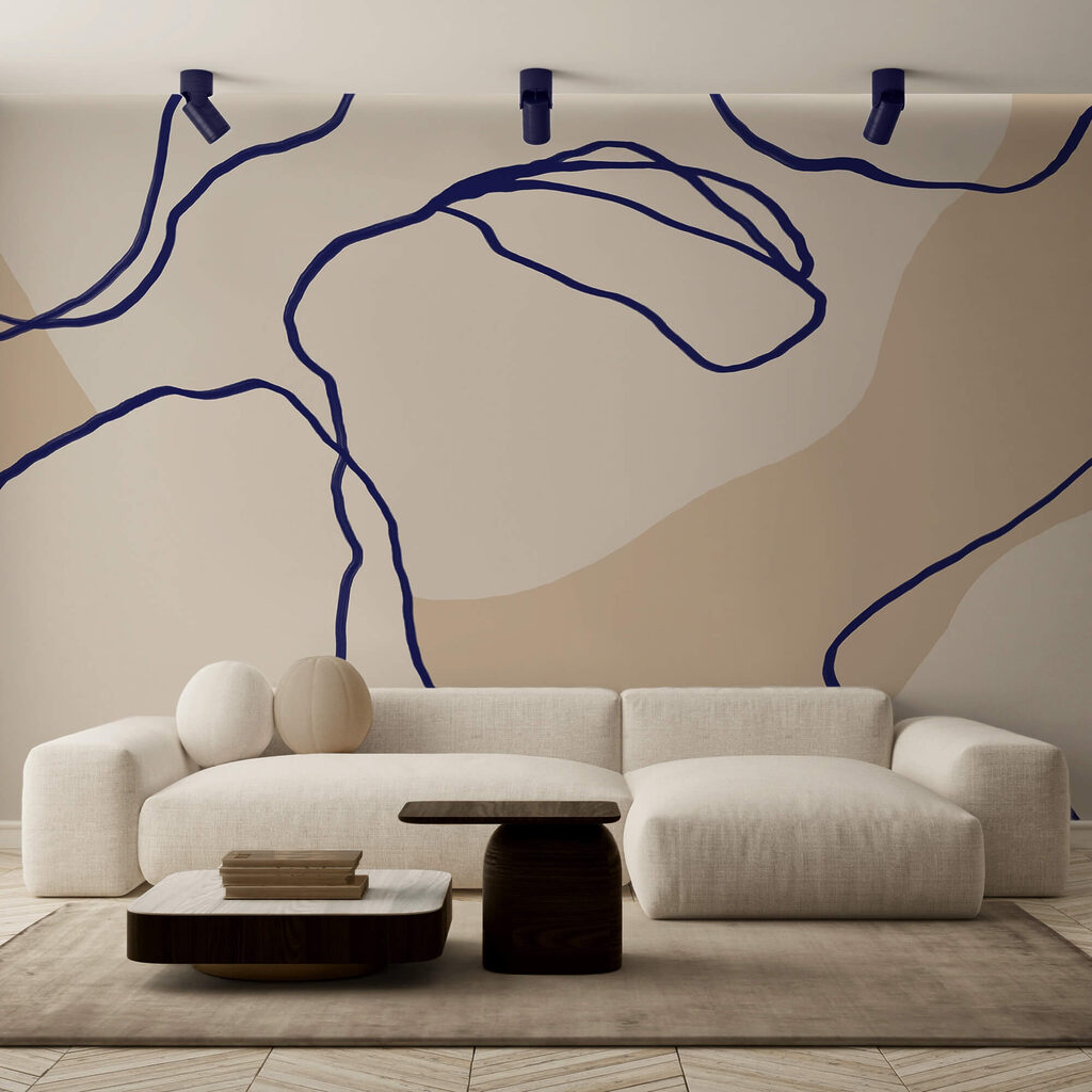 Linhas em movimento num interior