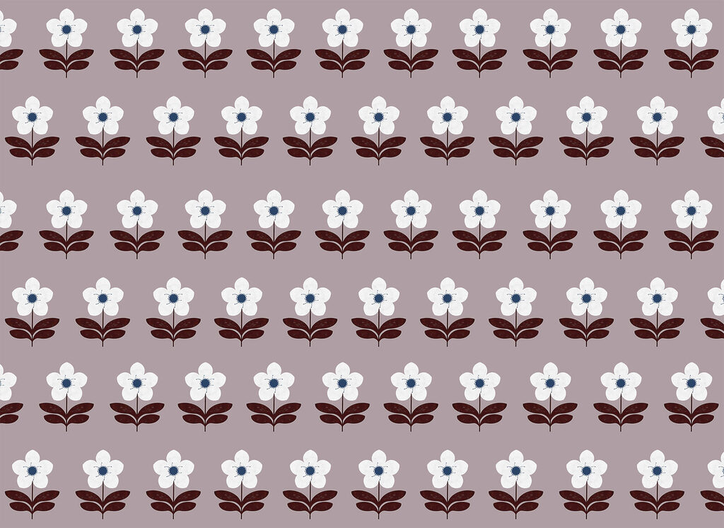 Flores em pequenas filas — design completo