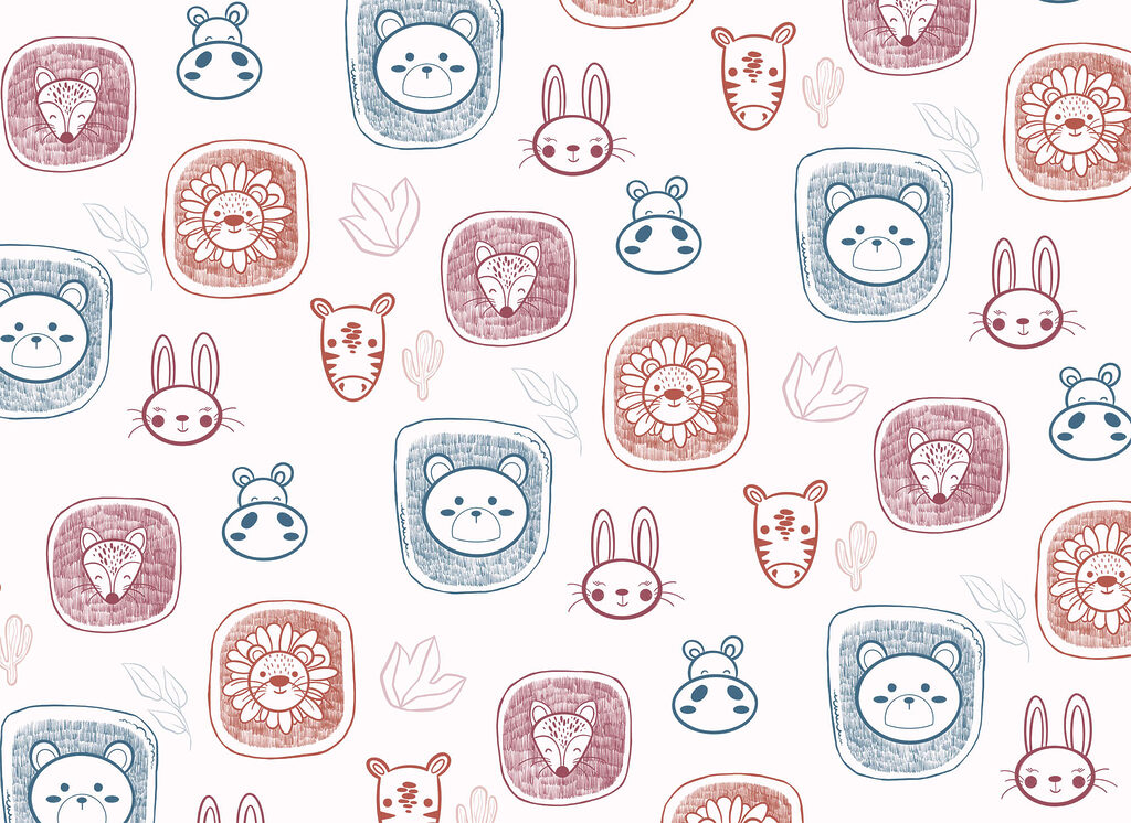 Animais em traço suave — design completo