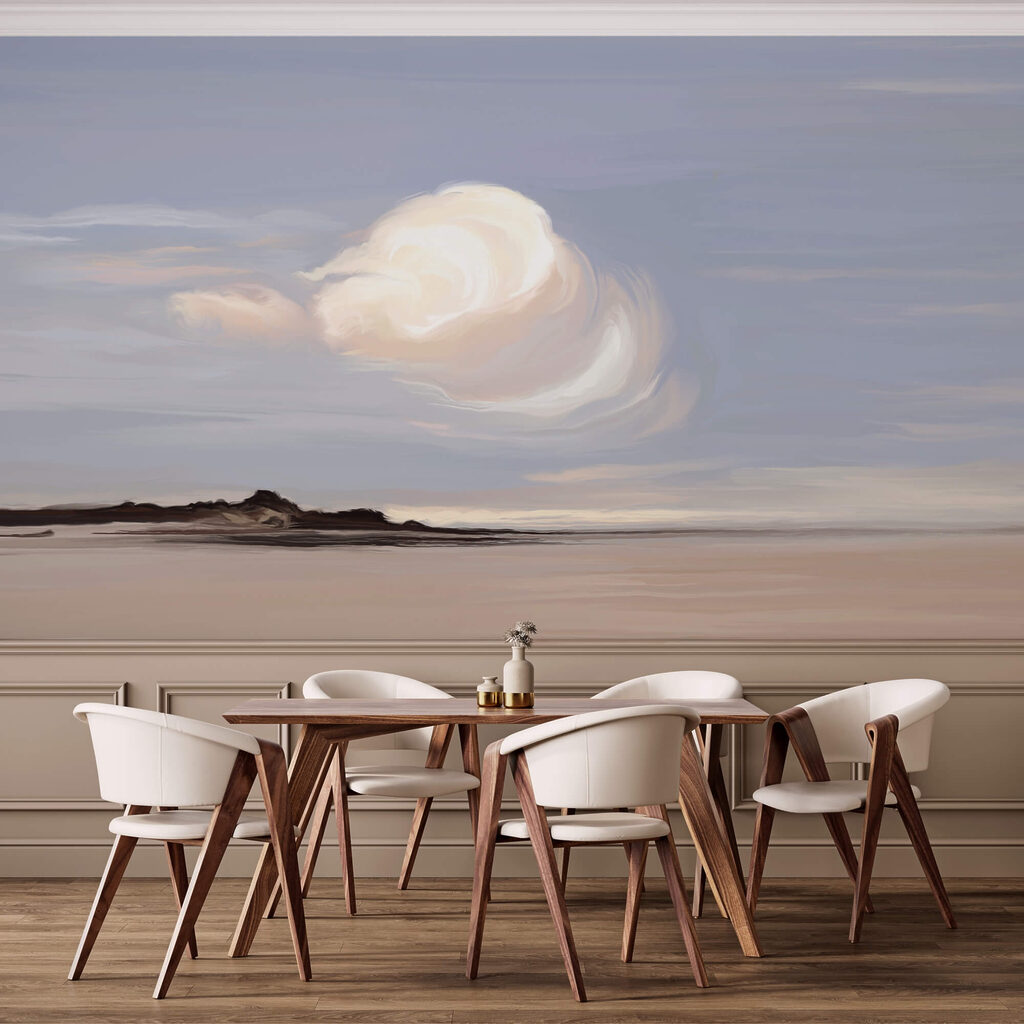 Nuvem sobre praia deserta — interior 1