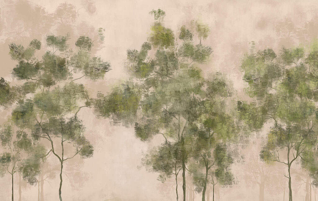Árvores em tons verdes — design completo