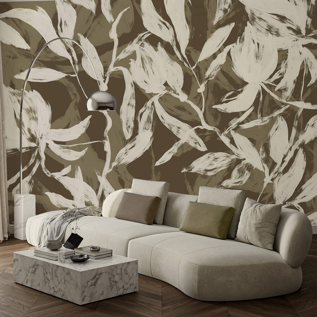 Folhas soltas em movimento num interior