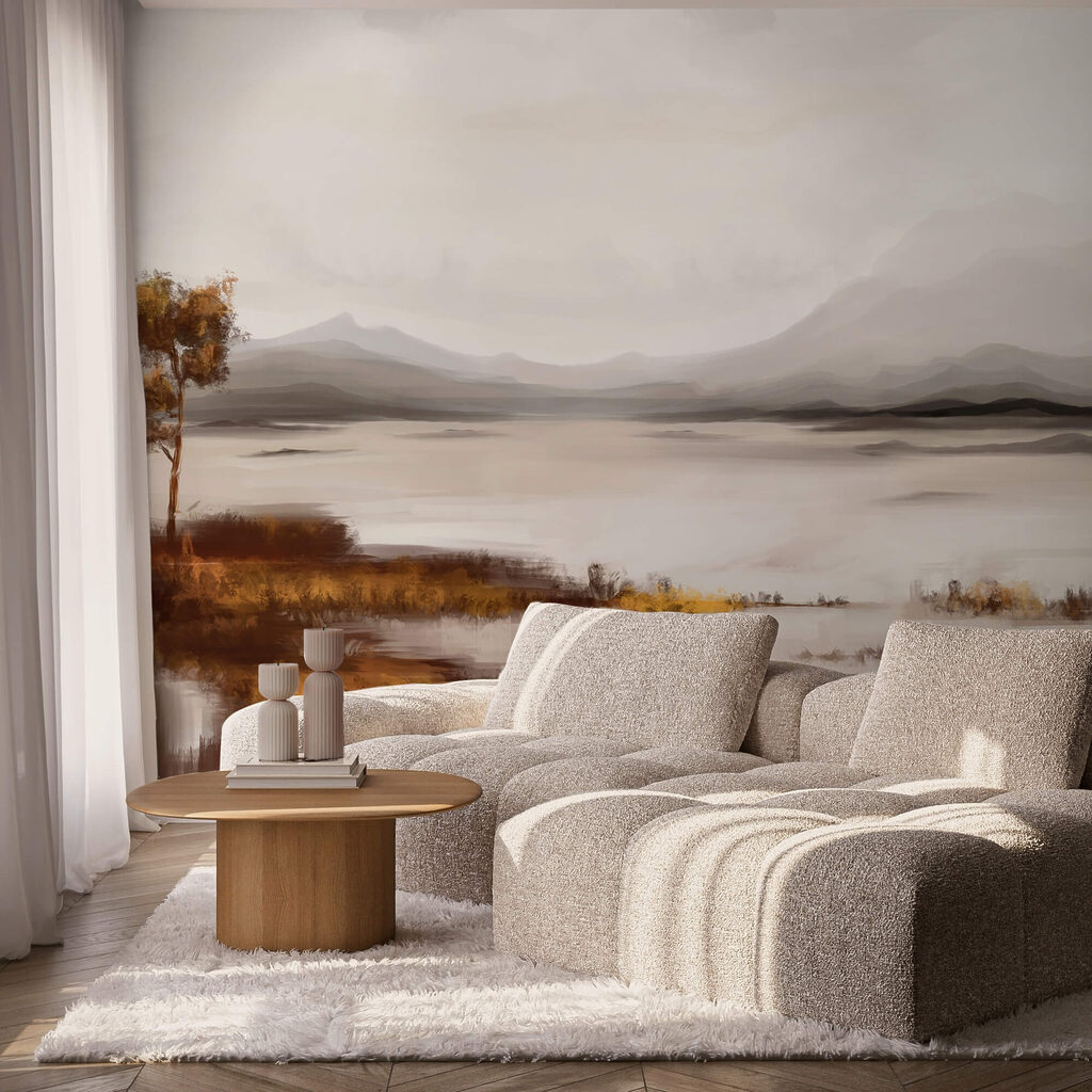 Lago com margem ocre — interior 1