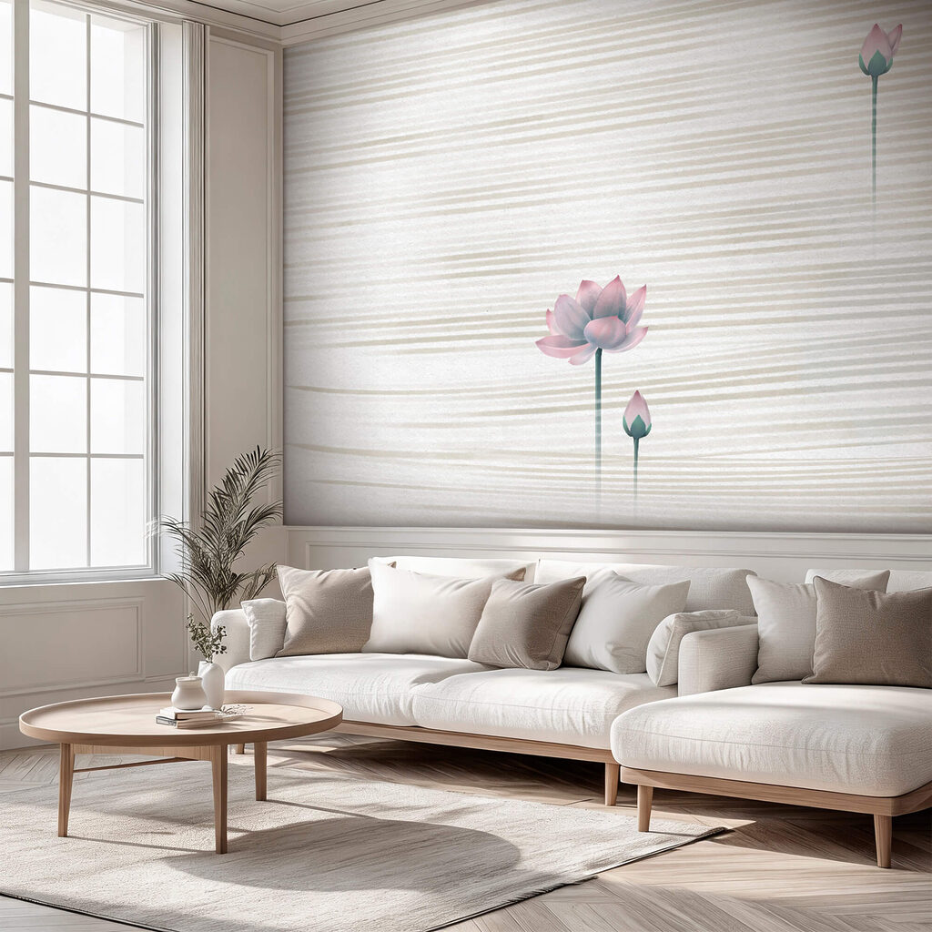 Lótus entre linhas horizontais — interior 1