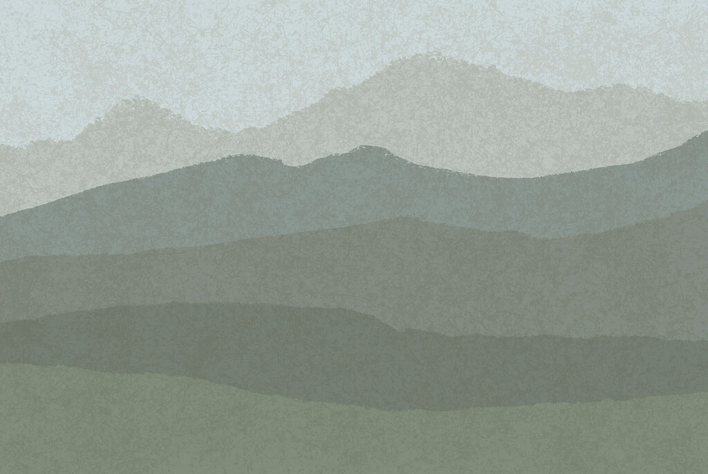 Montanhas em camadas verdes — design completo