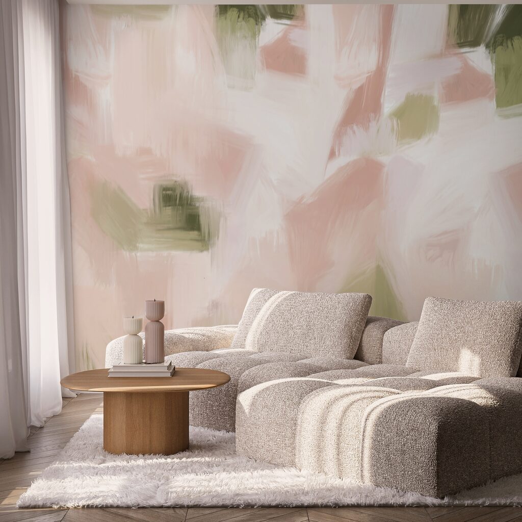 Pinceladas cor-de-rosa e verdes — interior 2