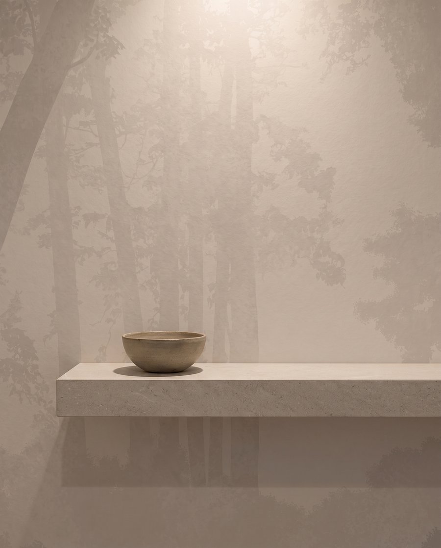 Árvores na neblina — detalhe