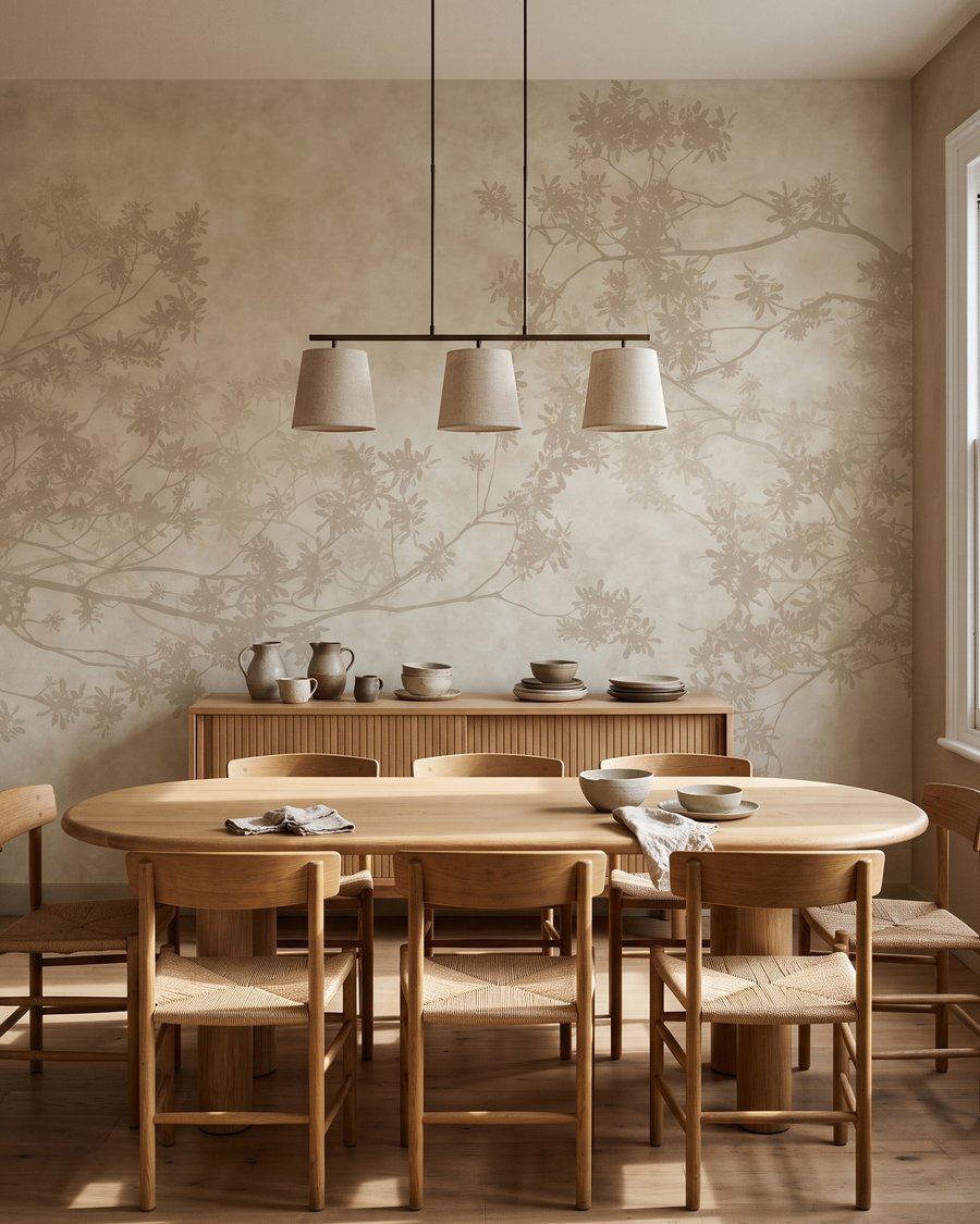 Ramagem em camadas claras num interior