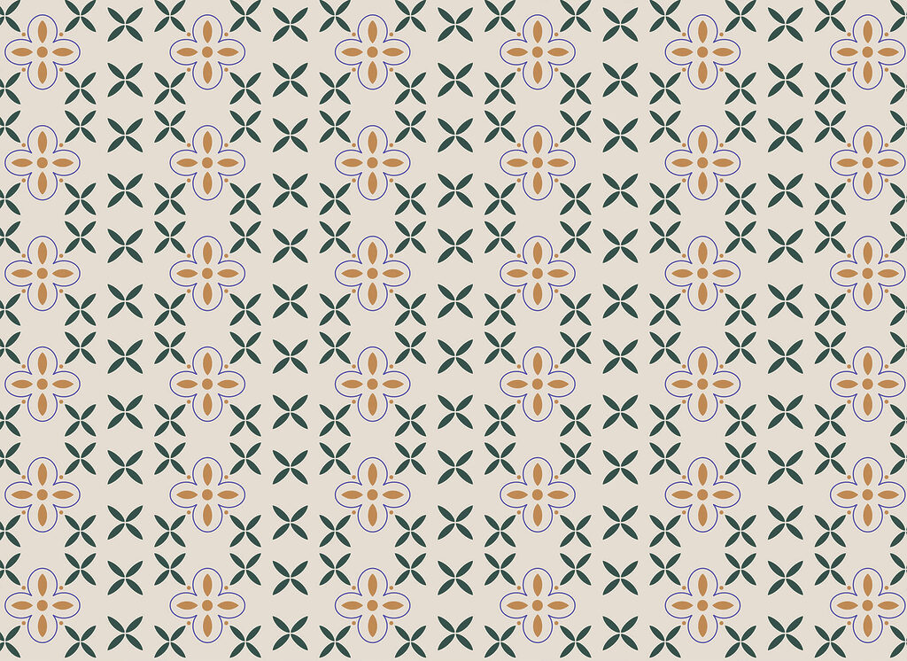 Flores entre pequenas cruzes — design completo