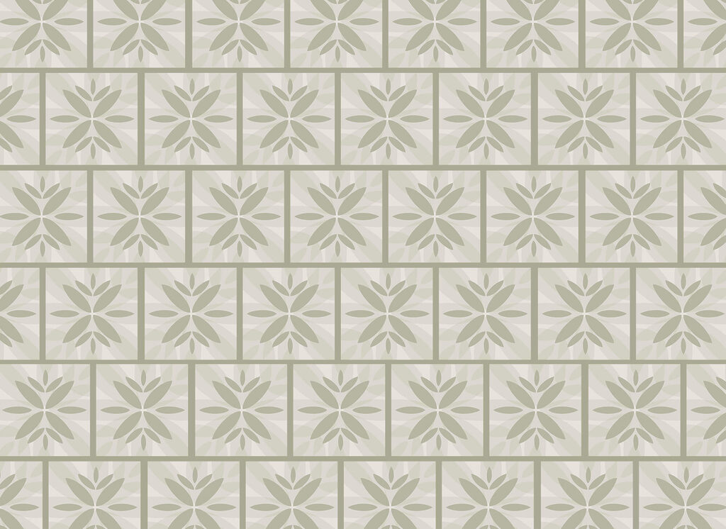 Ladrilhos florais verdes — design completo