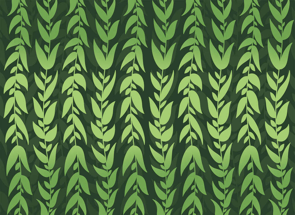 Folhas verdes em ondas — design completo