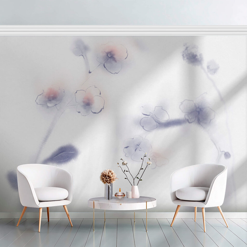 Pequenas flores sobre branco — interior 2