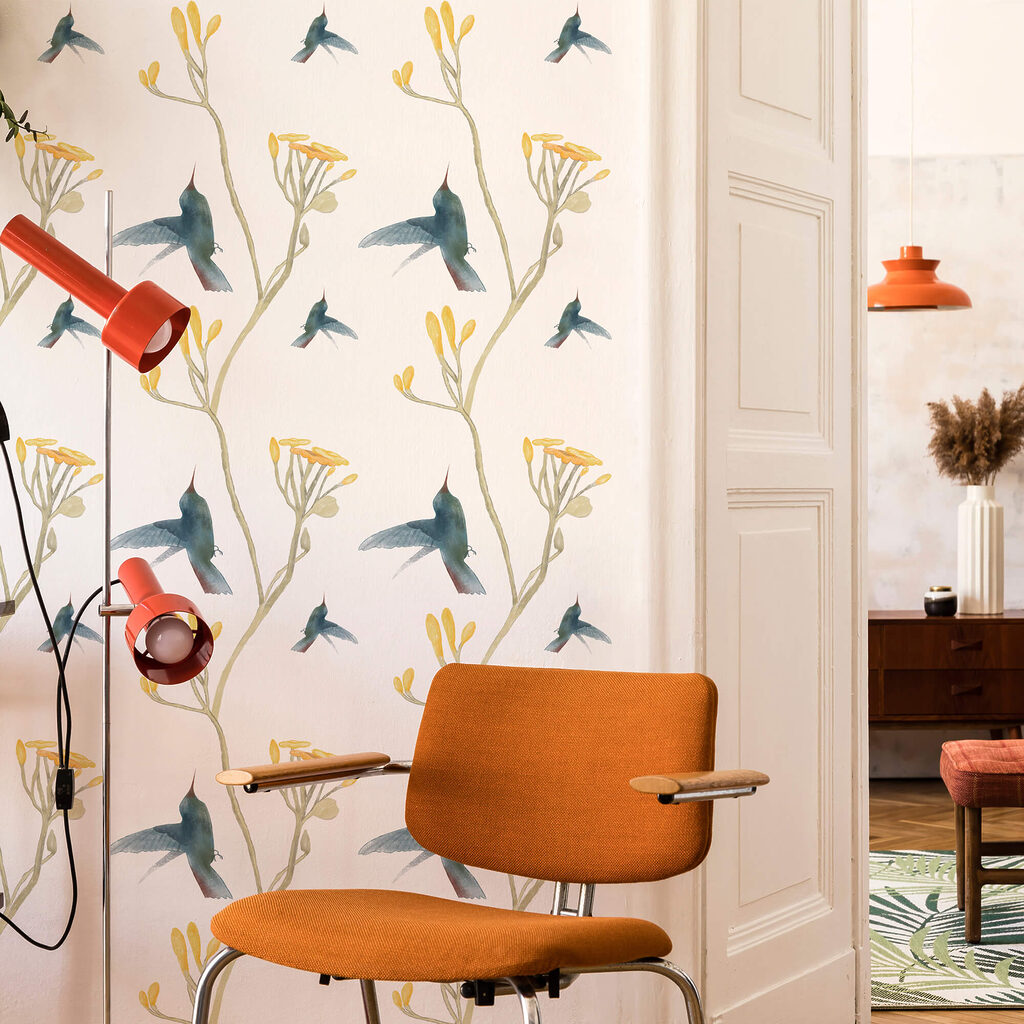 Colibris entre flores amarelas — interior 2