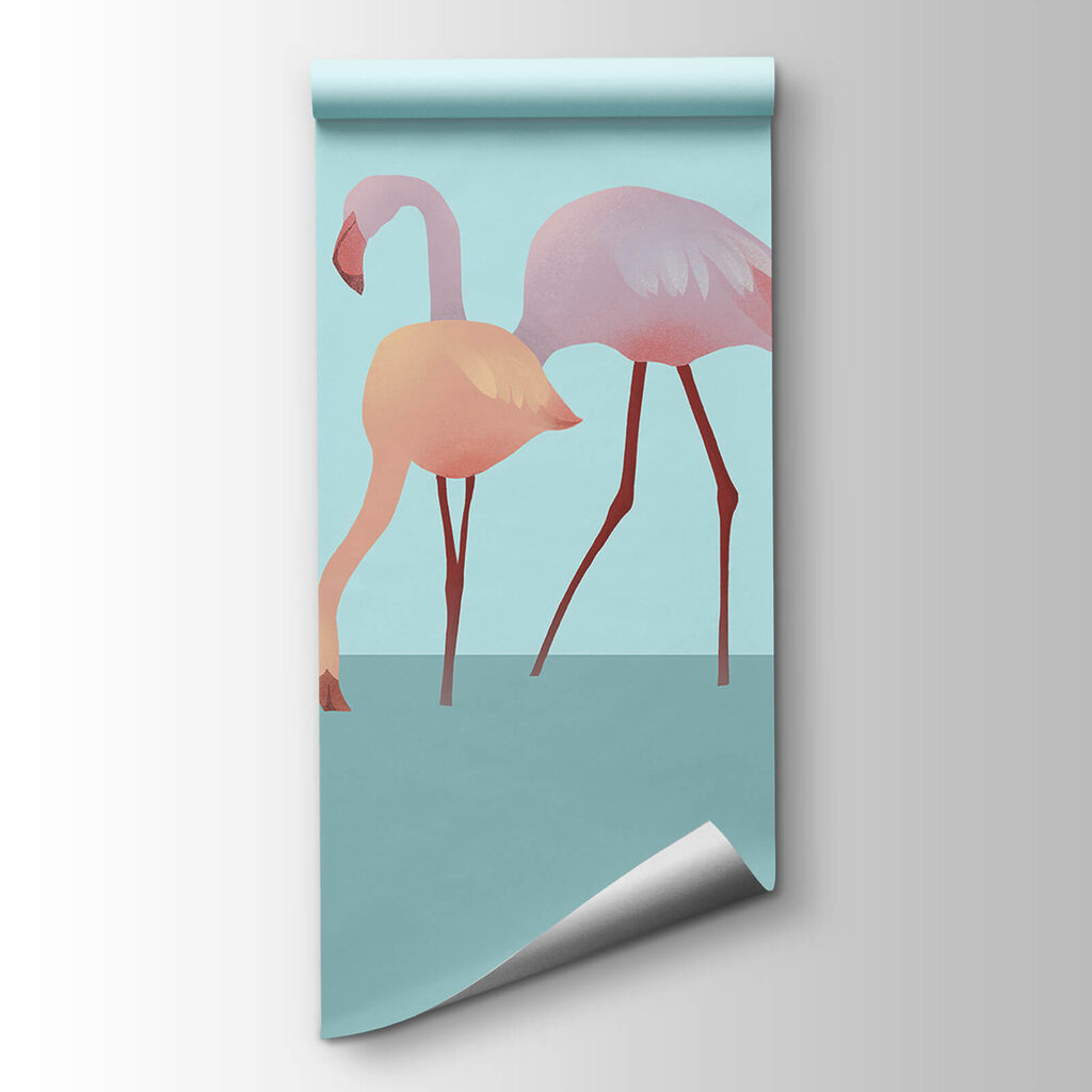 Flamingos em turquesa — vista do produto