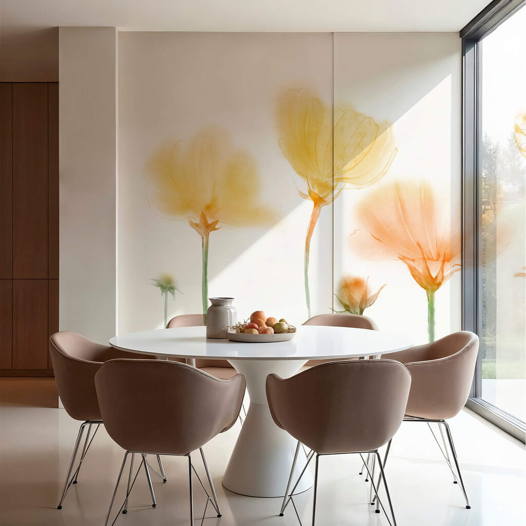 Flores amarelas, caules finos — interior 1