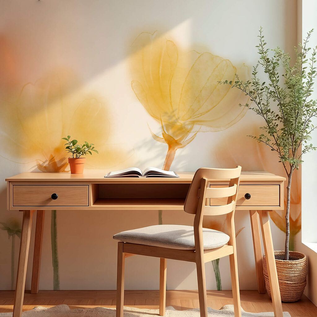 Flores amarelas, caules finos — interior 2