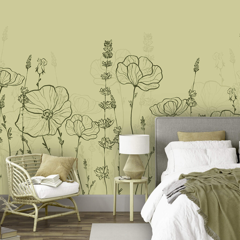 Flores em verde-oliva — interior 1
