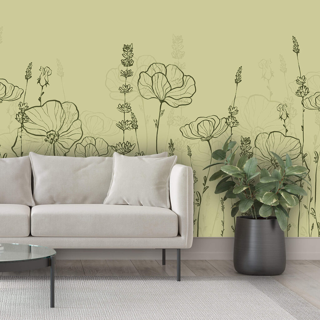 Flores em verde-oliva — interior 2