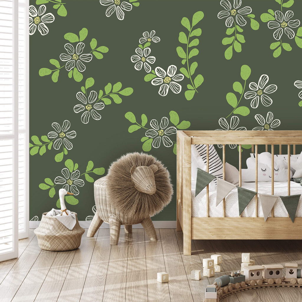 Flores com folhas verde-vivo — interior 1