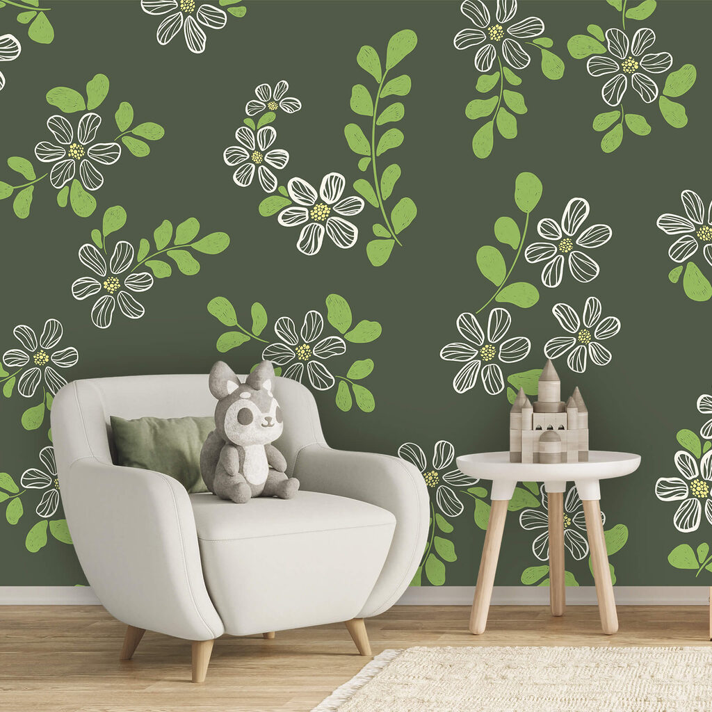 Flores com folhas verde-vivo — interior 2