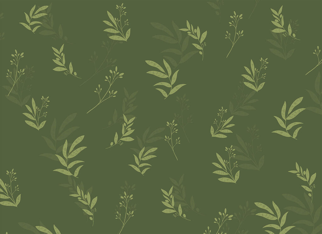Pequenos ramos verdes — design completo