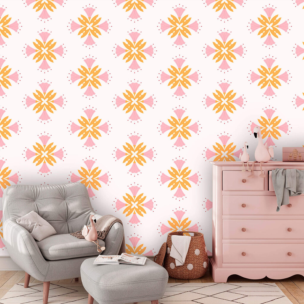 Estrelas rosa e amarelas — interior 1